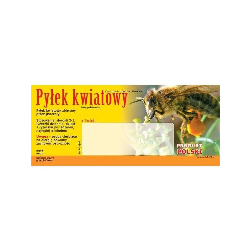 Etykieta na pyłek kwiatowy – PASIEKA