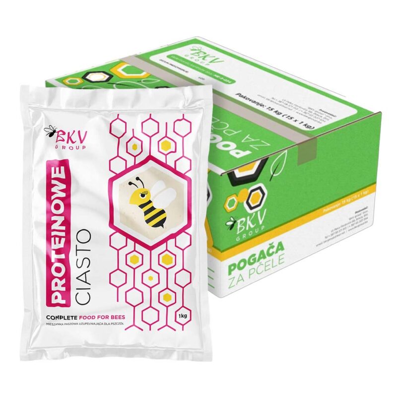 Ciasto dla pszczół z proteinami 1kg x 15szt. - BKV, karton 15kg - obrazek 1