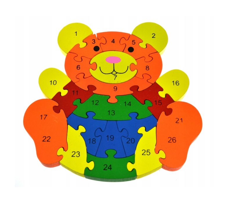 Puzzle grube drewniane- Miś Puzzle grube drewniane- Miś