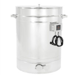 Odstojnik nierdzewny z płaszczem grzewczym 200L, 230V, dno stożkowe – PREMIUM – ŁYSOŃ