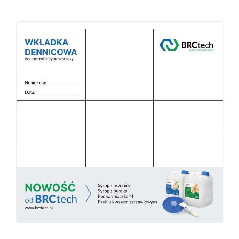 Wkładka dennicowa do kontroli osypu warrozy 30×28 – BRCtech