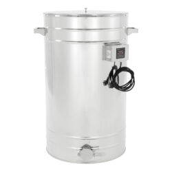 Odstojnik nierdzewny z płaszczem grzewczym 150L, 230V, dno stożkowe – PREMIUM – ŁYSOŃ