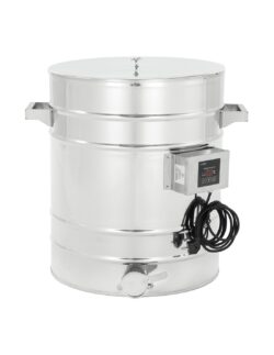 Odstojnik nierdzewny z płaszczem grzewczym 50L, 230V, dno stożkowe – PREMIUM – ŁYSOŃ