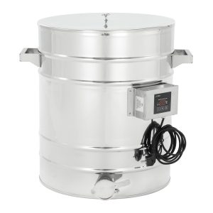 Odstojnik nierdzewny z płaszczem grzewczym 50L, 230V, dno stożkowe – PREMIUM – ŁYSOŃ