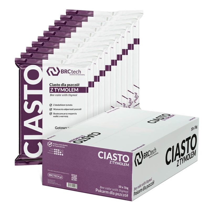 ciasto dla pszczół z tymolem, karton 10kg fondant pszczeli z tymolem, karton 10 kg