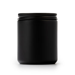Pojemnik do świec szklany, matowy czarny z czarnym wieczkiem 270ml - obrazek 2