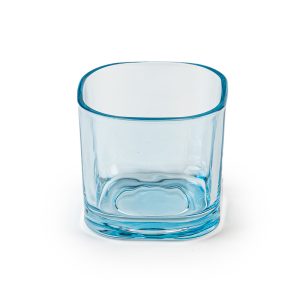 Pojemnik do świec szklany, niebieski kwadrat 180ml