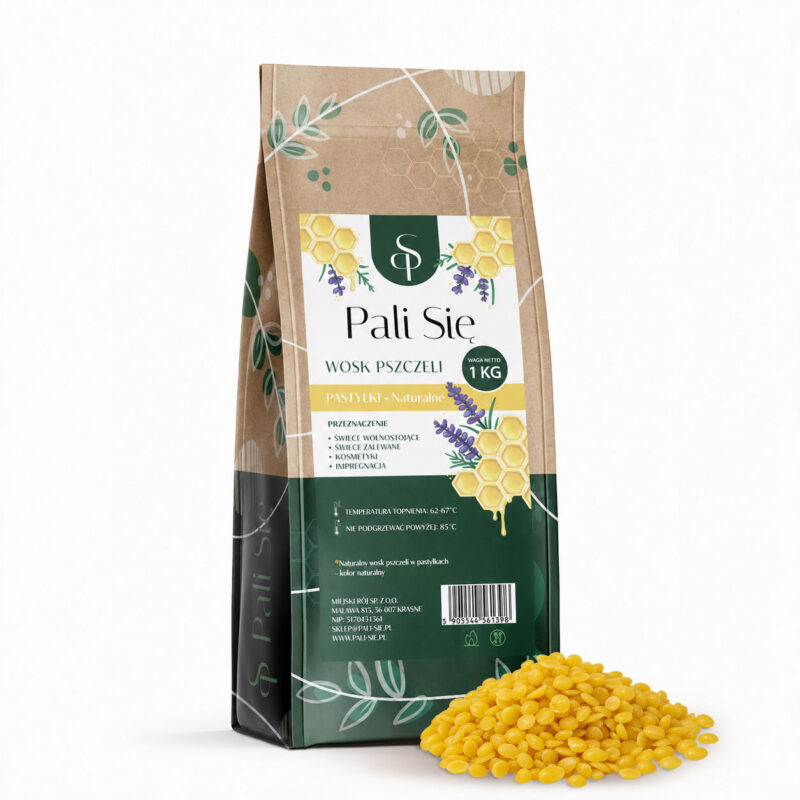 Wosk pszczeli w pastylkach, naturalny 1kg / 500g - obrazek 3